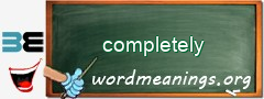 WordMeaning blackboard for completely